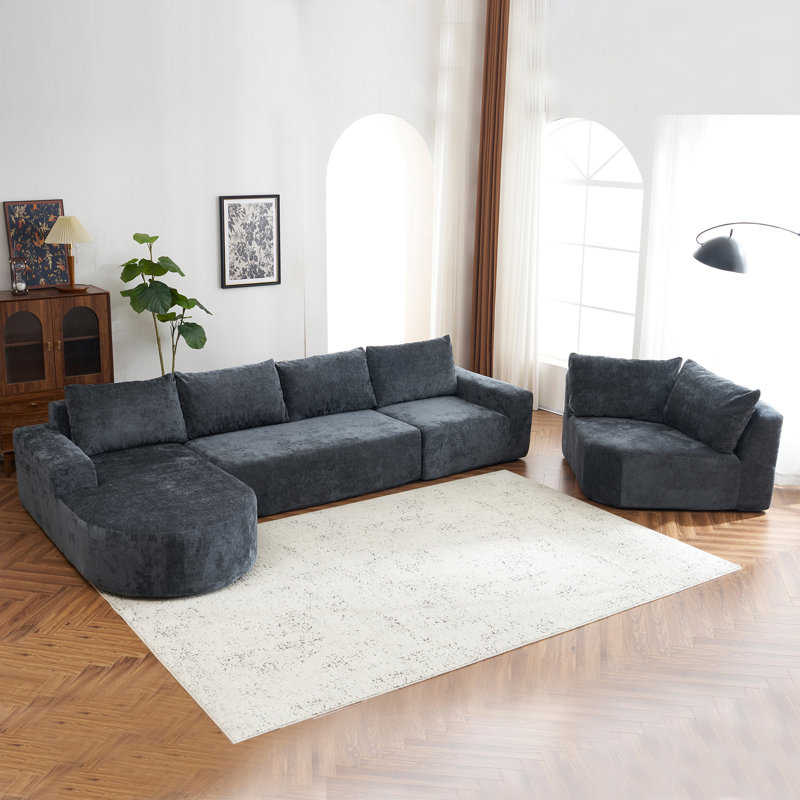 Ensemble de canapés modulaires surdimensionnés de 139 po avec canapé modulaire en nuage et siège profond pour salon
