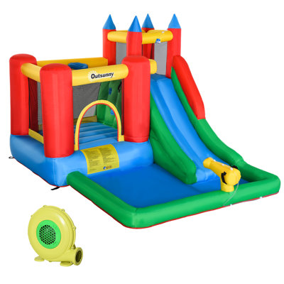 11.5' x 8.8' Bounce House with Water Slide and Air Blower