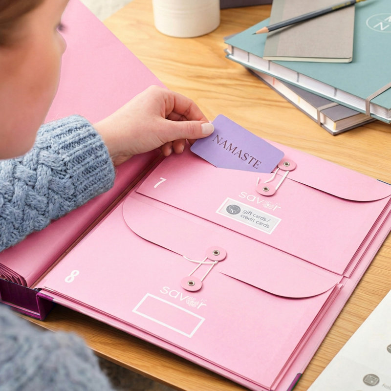 Important classeur de documents, organisateur de dossiers sans acide avec 10 pochettes pour dossiers légaux, médicaux et personnels, rose