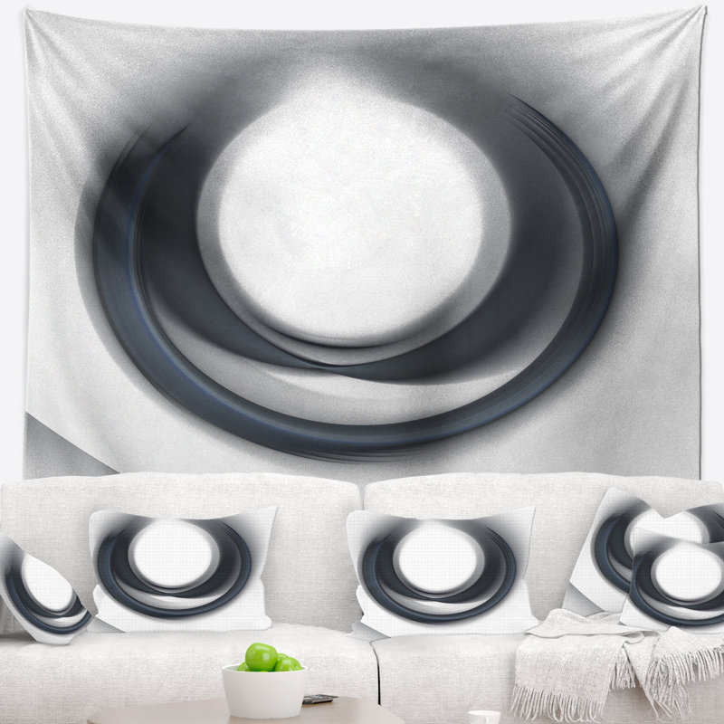 Grande tapisserie à cercle fractal, H 32 po x l 39 po