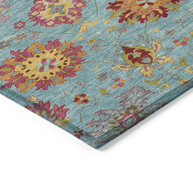 Machine Washable Indoor/Outdoor Chantille ACN2288 Damask Rug, Rectangle 10' x 14'