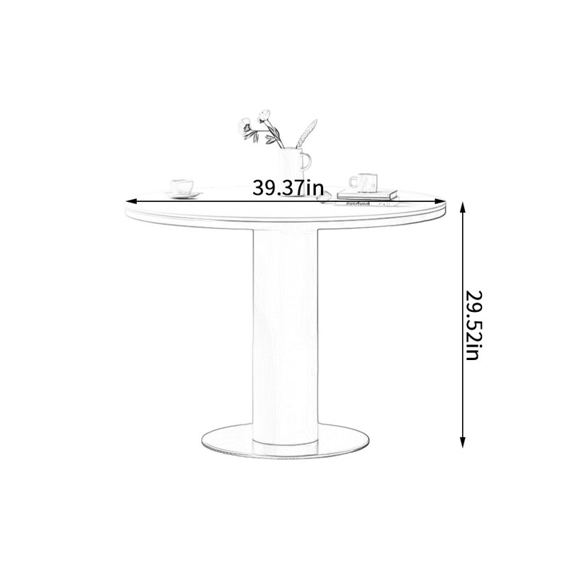 Table ronde Fresh Light, H 29,52 po x L 39,37 po x l 39,37 po