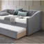 Mobilier de chambre à coucher 1pc avec lit gigogne et capitonnage