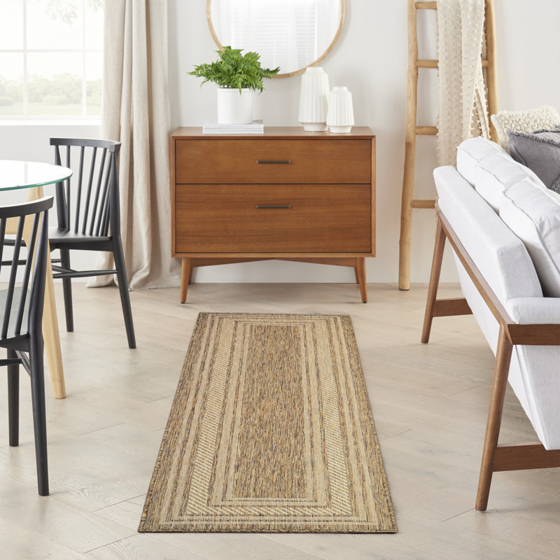 Horizon Indoor/Outdoor Modern Rug, Runner 2'2" x 8', Natural