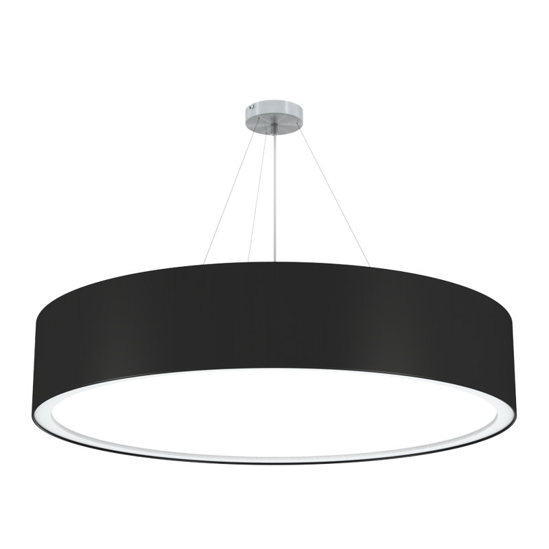 Kenhorst 1 - Light LED Drum Pendant, 165cm H x 78cm W x 78cm D, Black