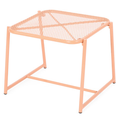 Table d'appoint de 15,5 po de hauteur avec structure en maille de fer orange - H 15,93 po en fer, orange, l 19,44 po x P 17,57 po, conception, à l'usure, assemblage requis