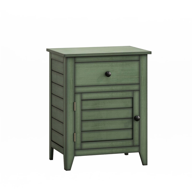 Table de bout, table de chevet, tiroir de rangement et table de bout H 25 po Transitional, Vert antique