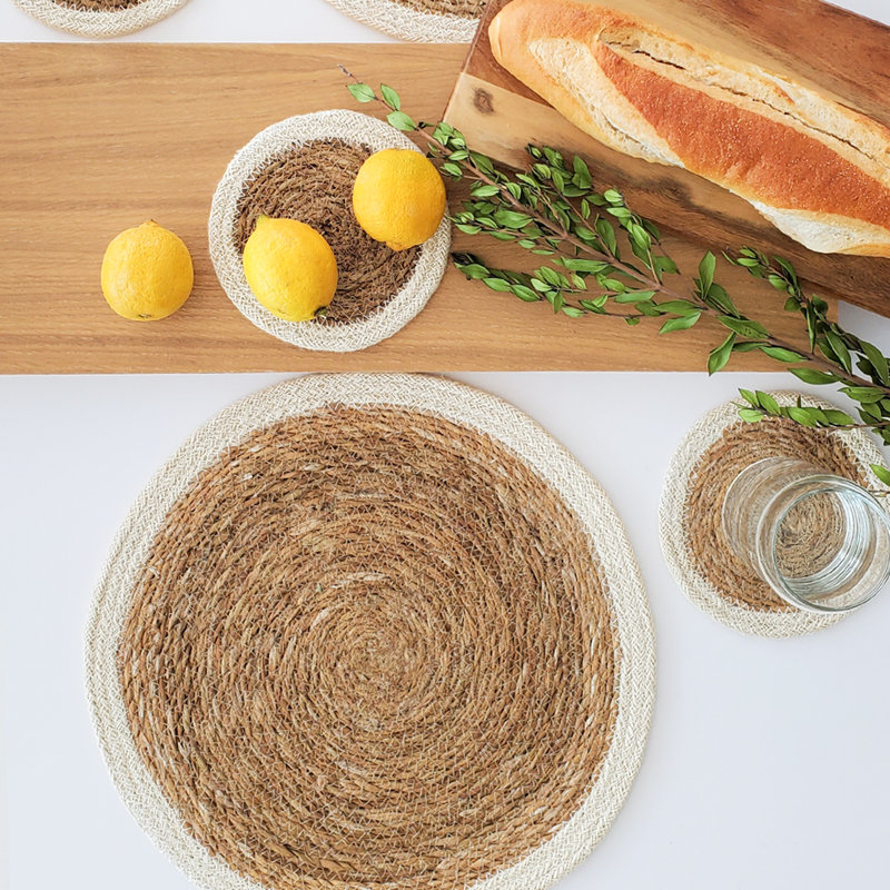 Dematteo Jute Round 4 Piece Coaster Set