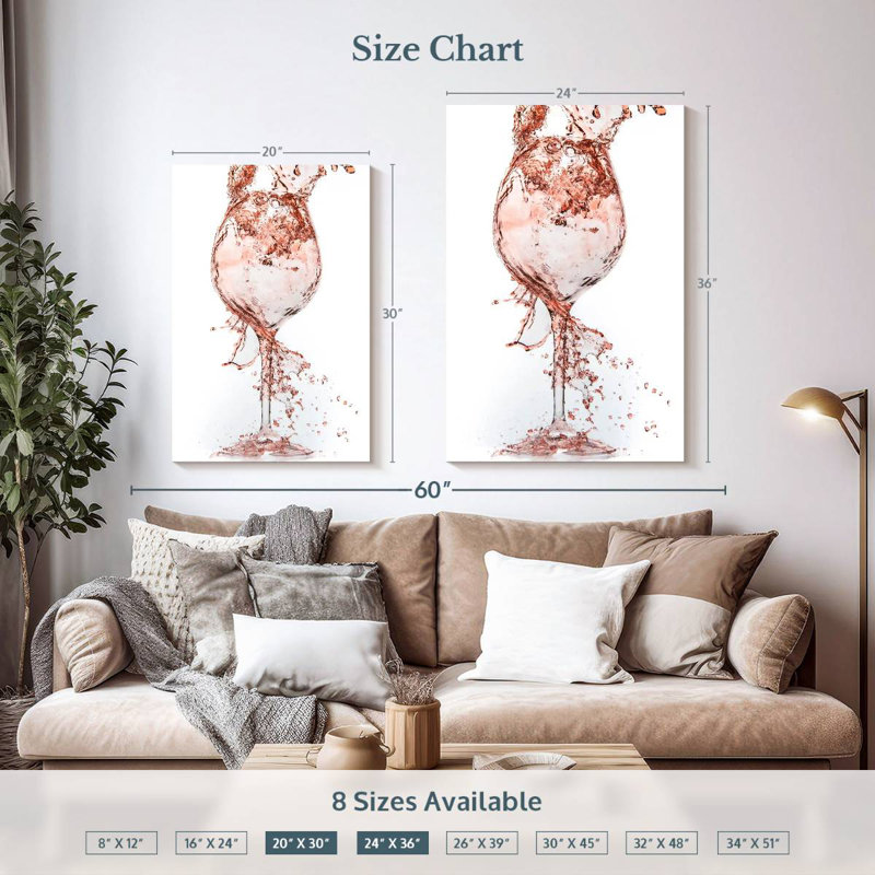 Yarlin Rose Wine, 36" H x 24" W
