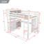 Loft double en bois avec garde-robe et bureau pour enfants-365974319