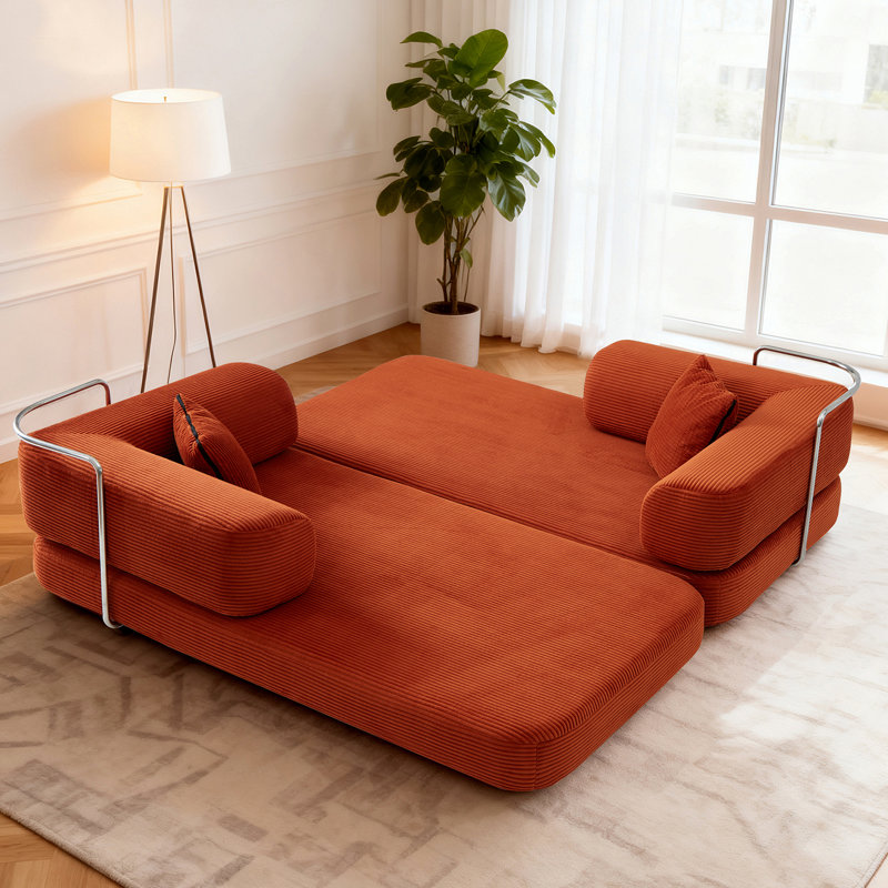 Canapé-lit, canapé-lit compressé et convertible avec couverture cachée, stabilité accrue du cadre pour le confort du salon et de la chambre à coucher