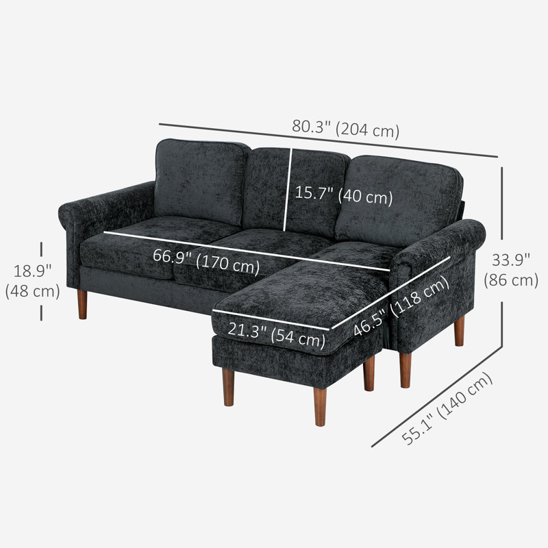 Canapé modulaire avec pieds en bois