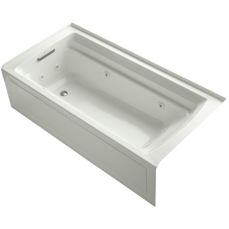 Archer Alcove 72" x 36" Whirpool Bathtub, Dune, Left