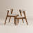Aderyn Adryell Solid Wood 3-Piece Dining Set, Under-Table Open Storage & Tiered Stackable Design Chairs for Small Spaces-443510212