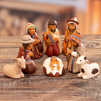 Trinx Handmade Andean Miracle Ceramic Nativity Scene