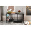 Grande cage pour animaux avec rouleau et cuve en fer de 57,72 po Profondeur, 23,73 de largeur, 34,01 de hauteur, noir + gris fumée sur roulettes: gris-1043712452-1043712474