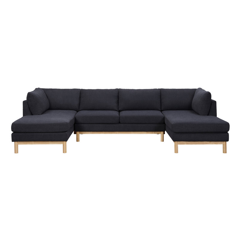 Hallie  Sherpa 124" Wide Double Chaise U-Shape Sectional Sofa