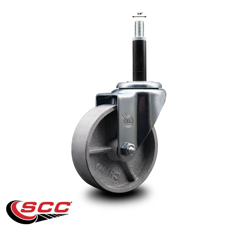 Roue semi-pivotante en acier semi-pivotante 3/4 po SCC