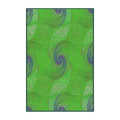 Laine tissée à la machine abstraite et polyester vert/jaune Tapis décoratif