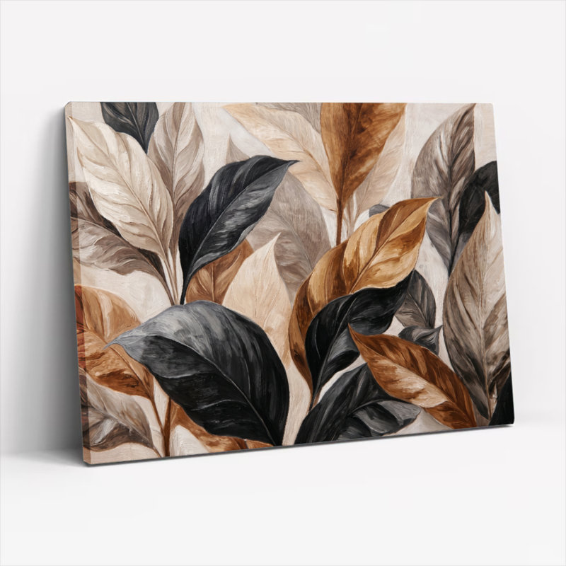 Ensemble de 1 tableau sur toile à motif de feuilles, H 32 po x l 48 po, Wrapped Canvas