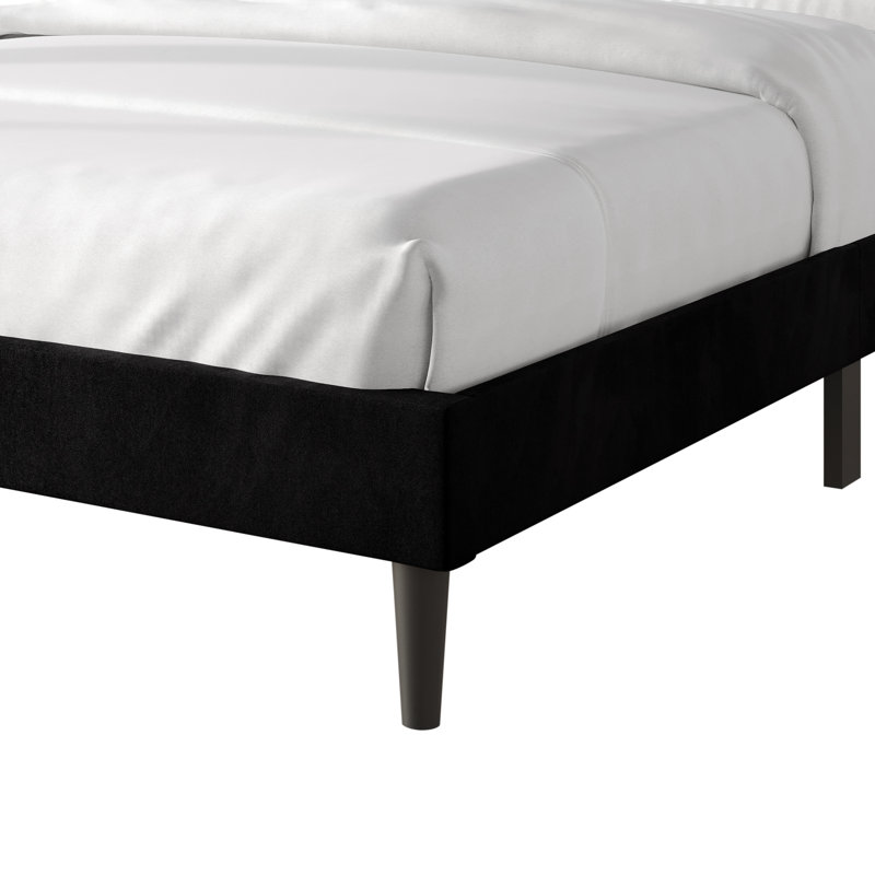 Elegence Wingback Platform Bed, Black, Queen