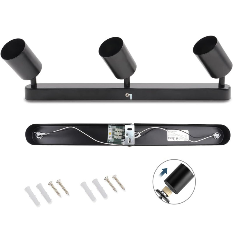 17.7" 3 -Light Fixed Track Track Kit,Adjustable Head