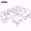 Canapé modulaire Basic, canapé moderne de 105 po avec repose-pieds avec rangement, canapé en L avec 2 coussins décoratifs et porte-gobelets, canapé avec méridienne réversible