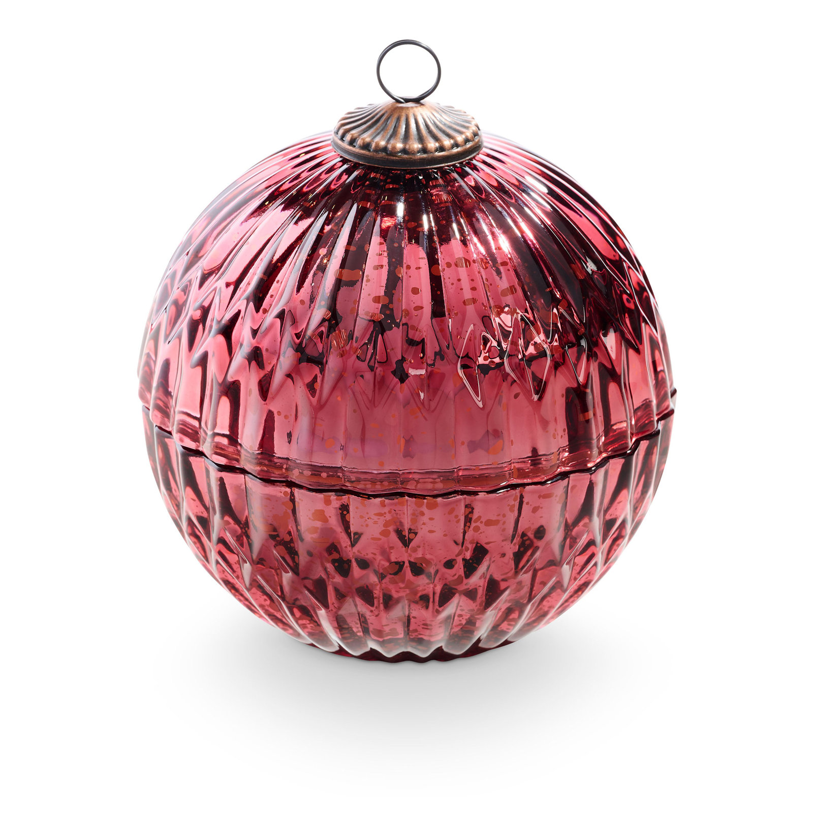 Noble Holiday Balsam & Cedar Candle, Red Mercury Ornament