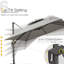 Parasol en porte-à-faux carré en tissu avancé de 11 pi Manhattan avec contrepoids inclus, base en terre, gris galet-247008791