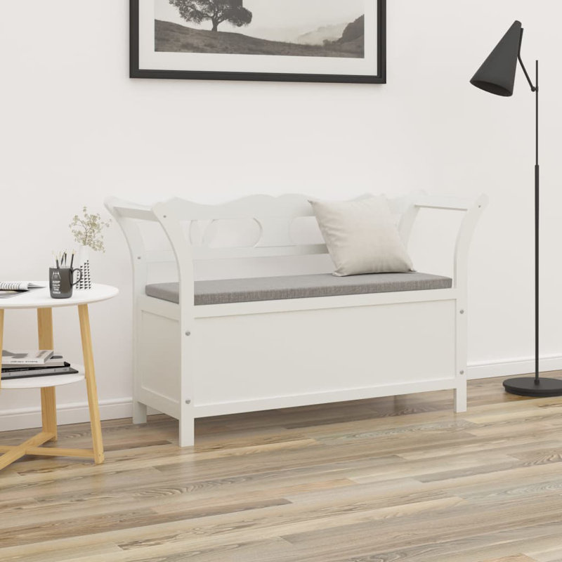 Banc de rangement Cleda, Blanc