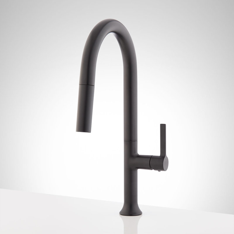 Aldridge Signature Bok Pull Down Single Handle Kitchen Faucet, Matte Black