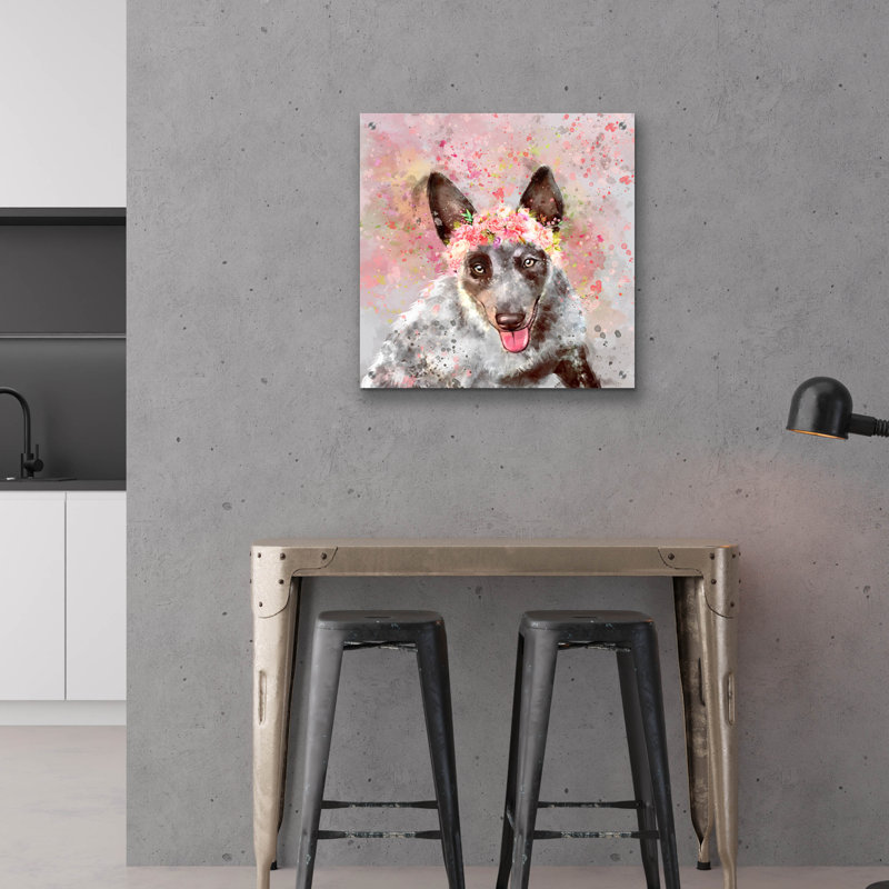 Art mural en verre épique «Flower Crown, H 24 po x l 24 po x P 0,2 po