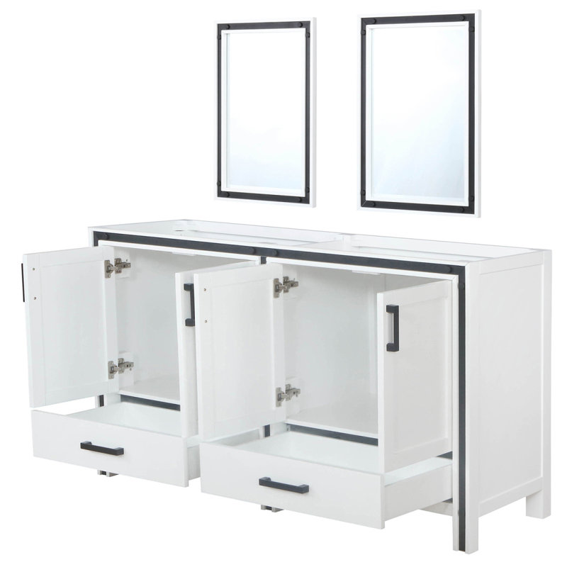 Meuble-lavabo blanc 60 po X P 22 po D et 22 po Miroirs, Blanc