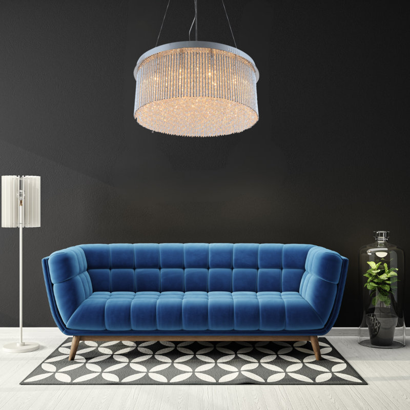 Lustre en cristal Hockaday, H 12 po x l 20 po x P 20 po, 18 lumières