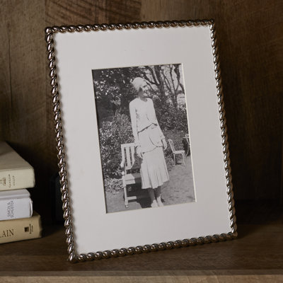 Aricka Silver Metal Beaded Picture Frame