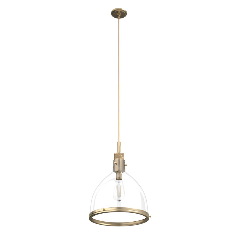 Van Nuys 1 Light Bell Pendant, Alturas Gold, 22.25" H x 16" W x 16" D