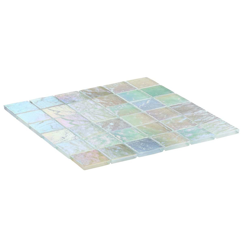 Splash 2X2 Polished Glass Mosaic Tile, Glacier White