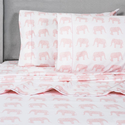 Elephant 100% Cotton Animal Print Sheet Set