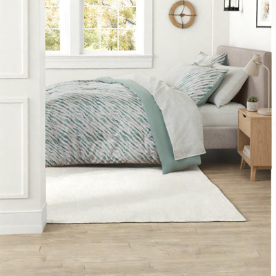 De literie pour grand lit deux pièces, polyester, ensemble de chambre à coucher à rayures vertes modernes