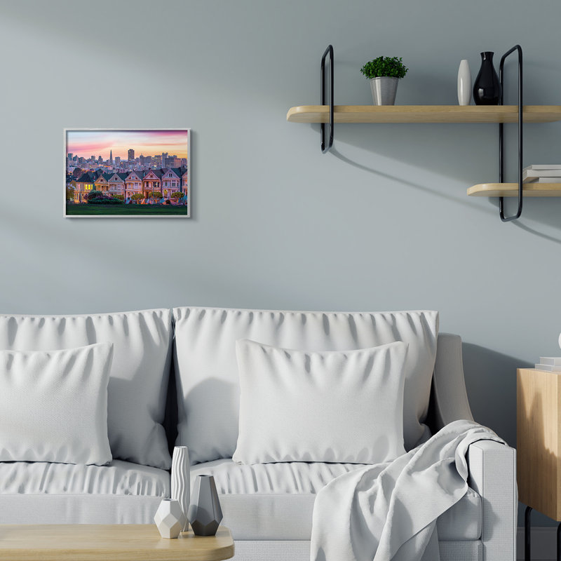San Francisco, Californie, coucher de soleil, architecture de paysage urbain, Estampe numérique Farmhouse, H 11 po x l 14 po