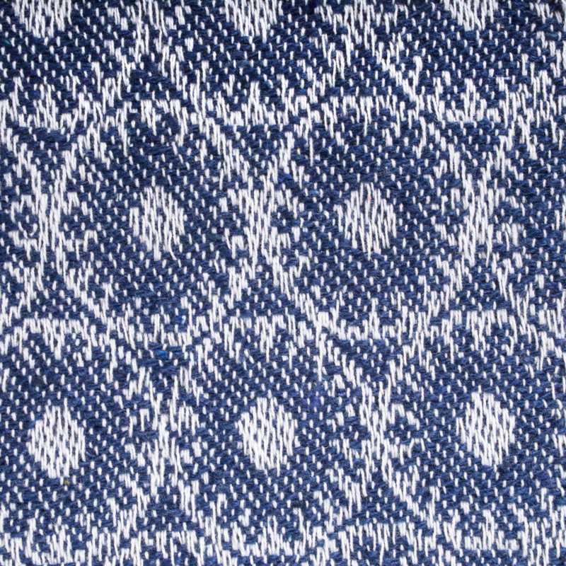 Jeté en coton , Bleu nautique, Géométrique 1