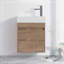 Meuble-lavabo mural 18 po avec lavabo en résine blanche et porte d'armoire à fermeture en douceur 18 po-405163558