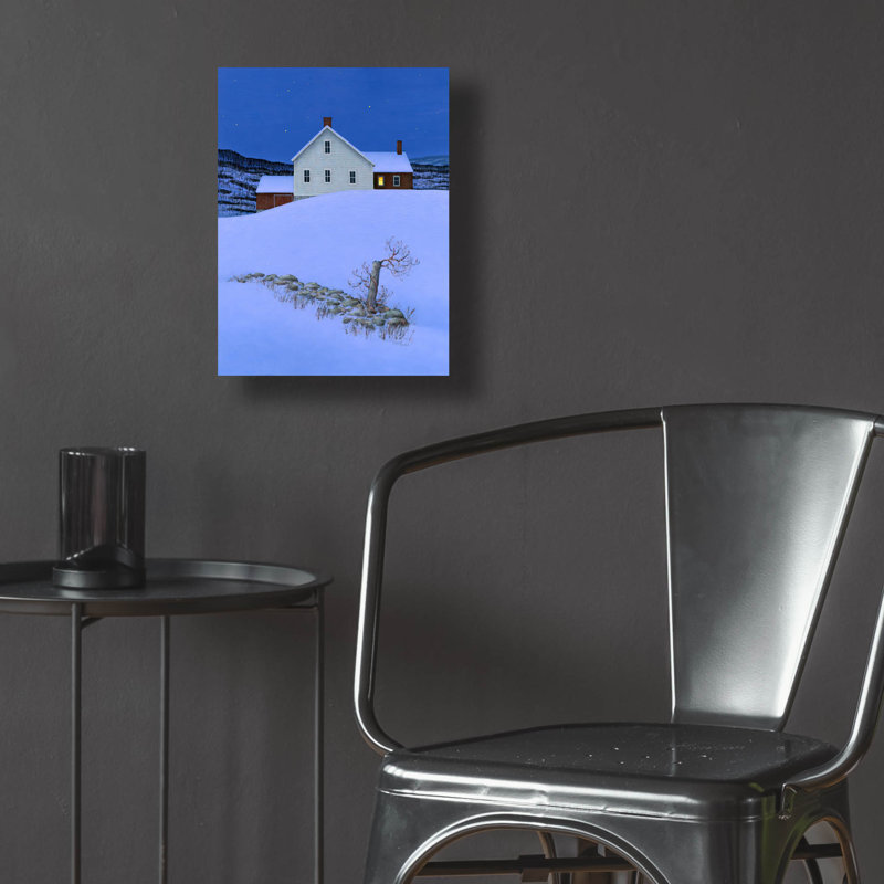  «Winter Night» par Michael Fratrich, art mural en verre acrylique, 12 po x 16 po, H 16 po x l 12 po