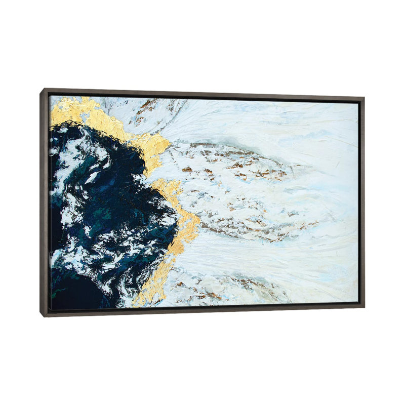 "Islande" par SpellBond Fine Art - impression d'art graphique, Dark Rustic Wood Frame, 26" H x 40" W x1.5" D, Pas de tapis