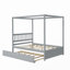 Cadre de lit plateforme Aviance, lit à baldaquin en bois avec lit gigogne simple-1974059071