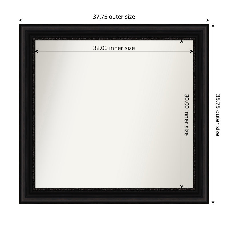 Miroir mural Senaiya, Rectangle, 35,75 po x 37,75 po