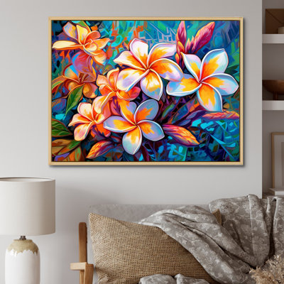 Tropical Colorful Plumeria Wonderland - Plumeria Canvas Art