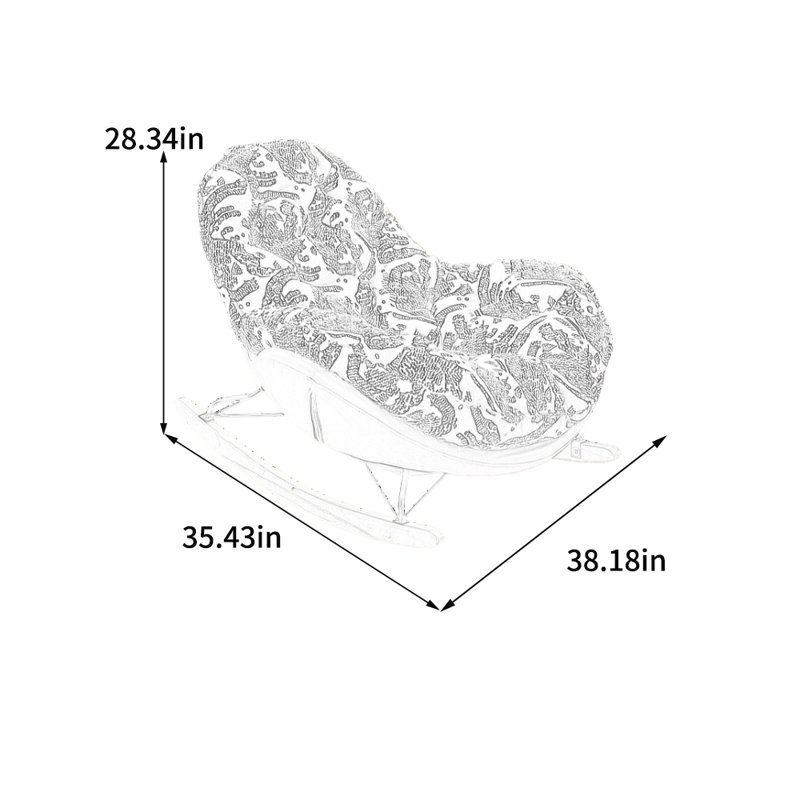 Chaise berçante ergonomique en chenille, Orange / gris