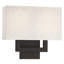 Applique murale à intensité variable en métal 2 lumières avec abat-jour en tissu Chrisitne-2069431719-2069431722
