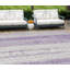 Tapis intérieur lavable rayé mauve et ivoire 9 pi x 12 pi